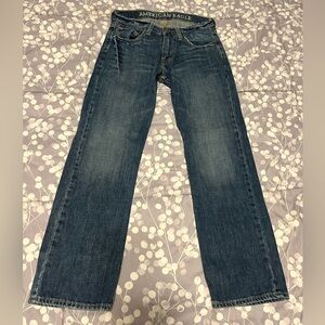American Eagle Outfitters Blue Relaxed Jeans with Subtle Distressing